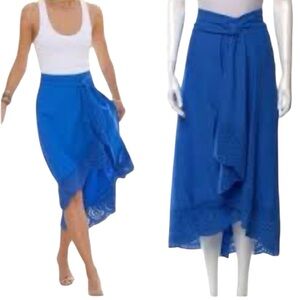 Jason Wu linen blend Wrap Skirt